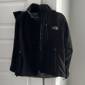 North face summit series fleece lined black jacket and detachable hood